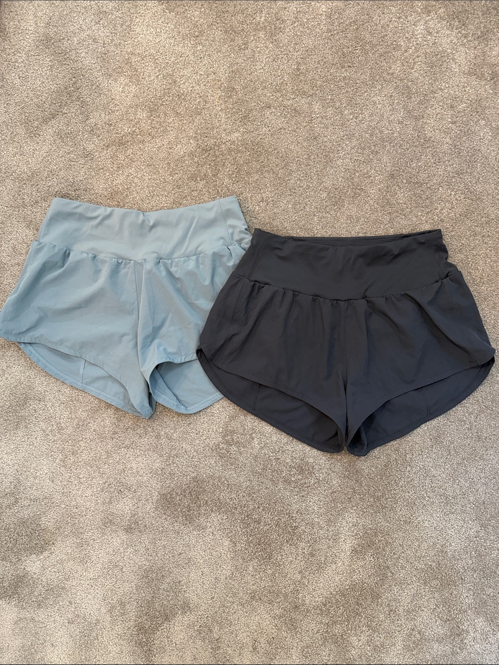 Amazon set of 2 Women's High-Waist Active Shorts - Black/Light Blue SZ L